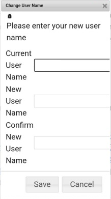 Mobile version of the Example of the Change User Name dialog box