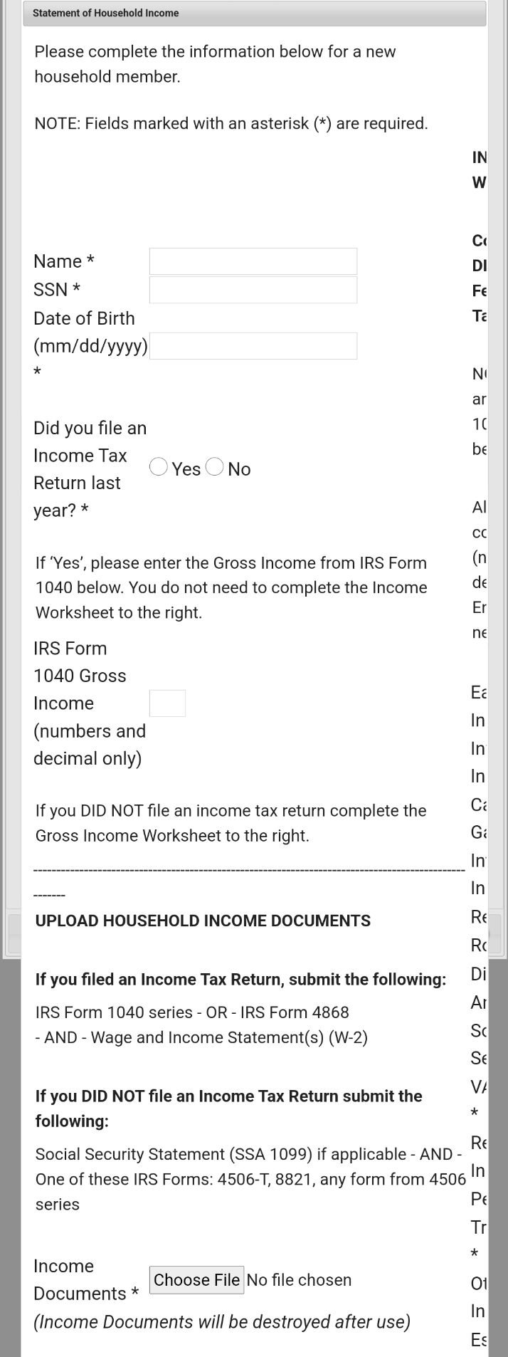 mobile version of statement of income