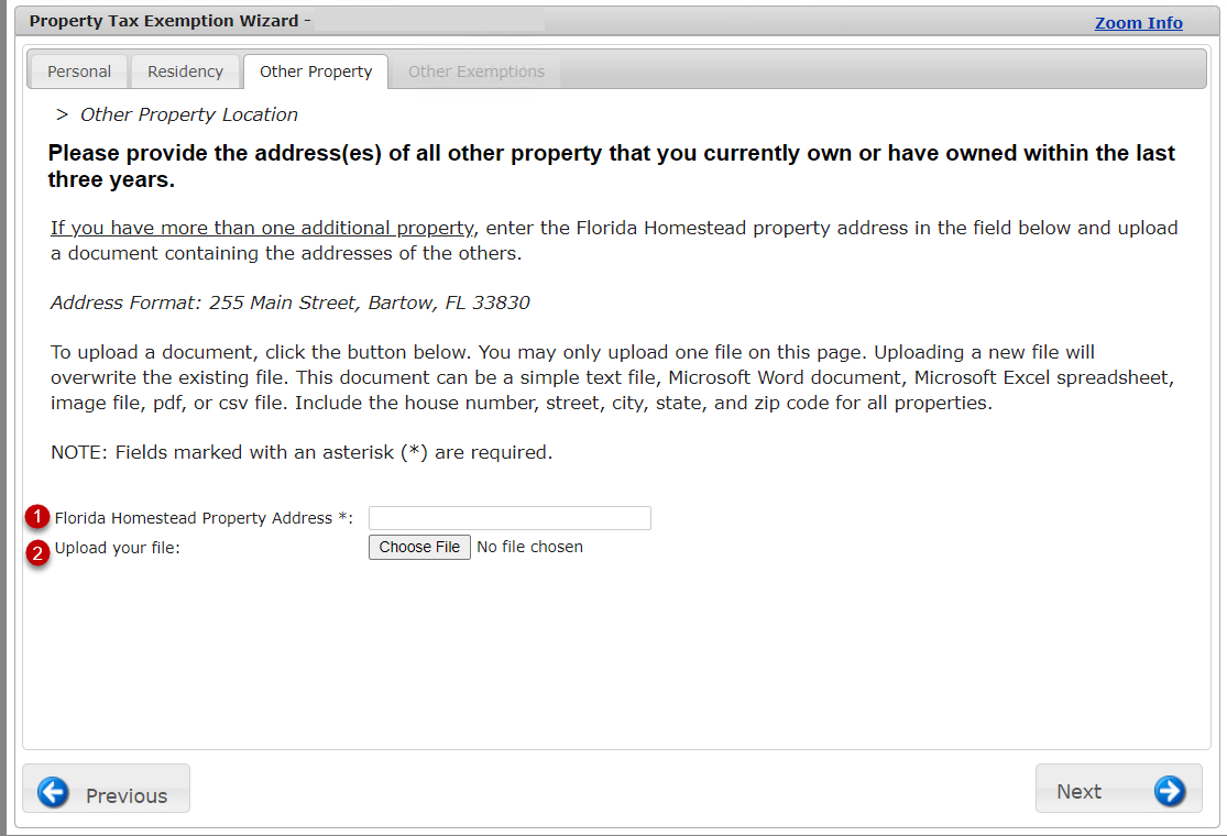 other property tab